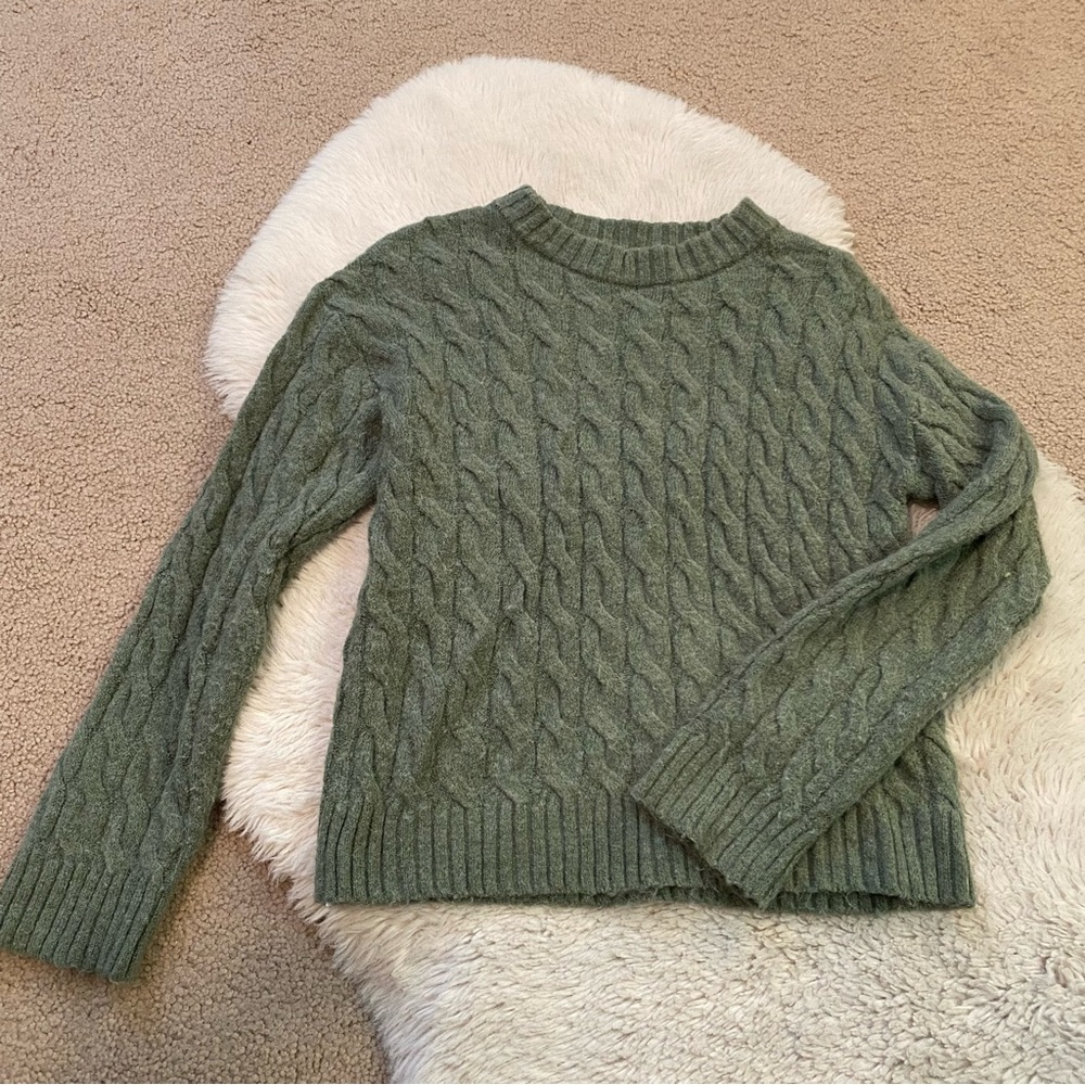 H&M Olive Cable Knit Sweater
